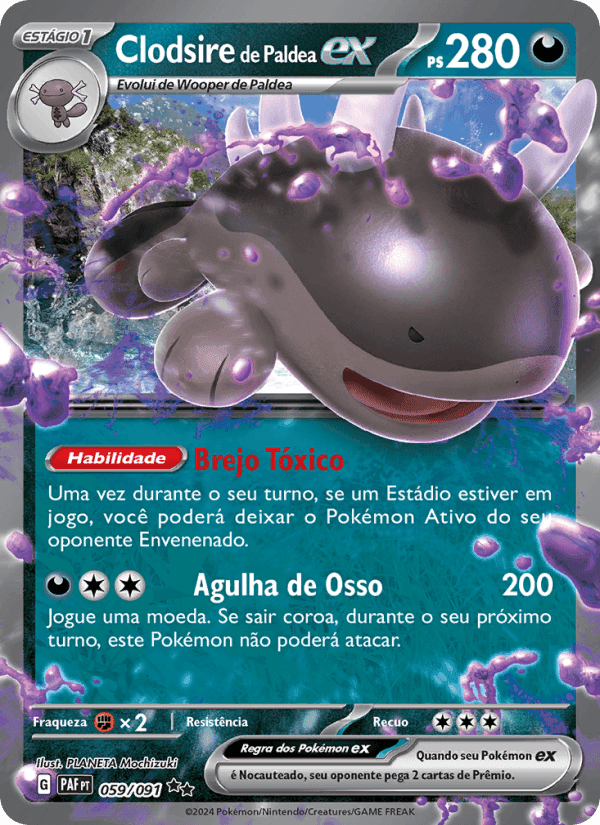 Clodsire de Paldea ex, carta 059 de Destinos de Paldea