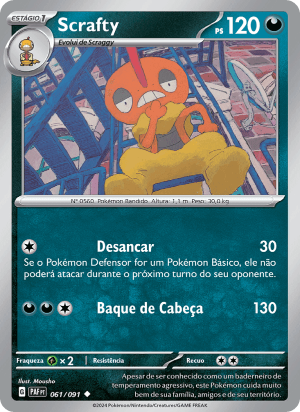 Scrafty, carte 061 de Destinos de Paldea