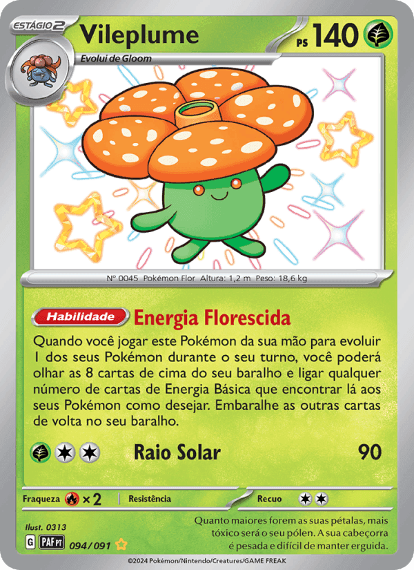 Vileplume, carta 094 de Destinos de Paldea