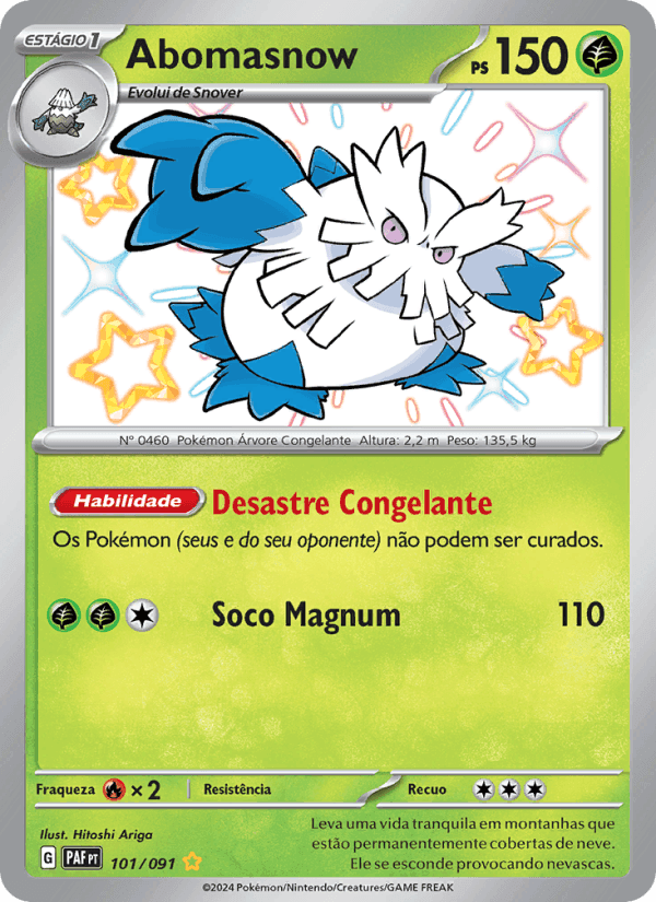 Abomasnow, card 101 from Destinos de Paldea