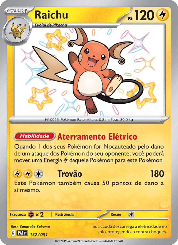 Raichu, card 132 from Destinos de Paldea