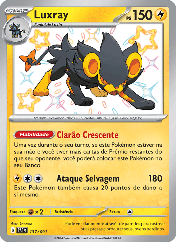 Luxray, carta 137 de Destinos de Paldea