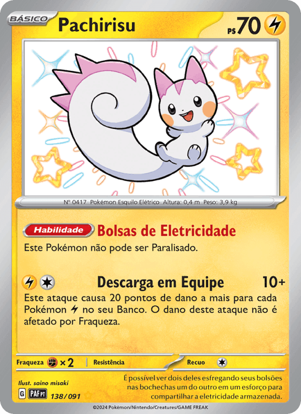 Pachirisu, carta 138 de Destinos de Paldea