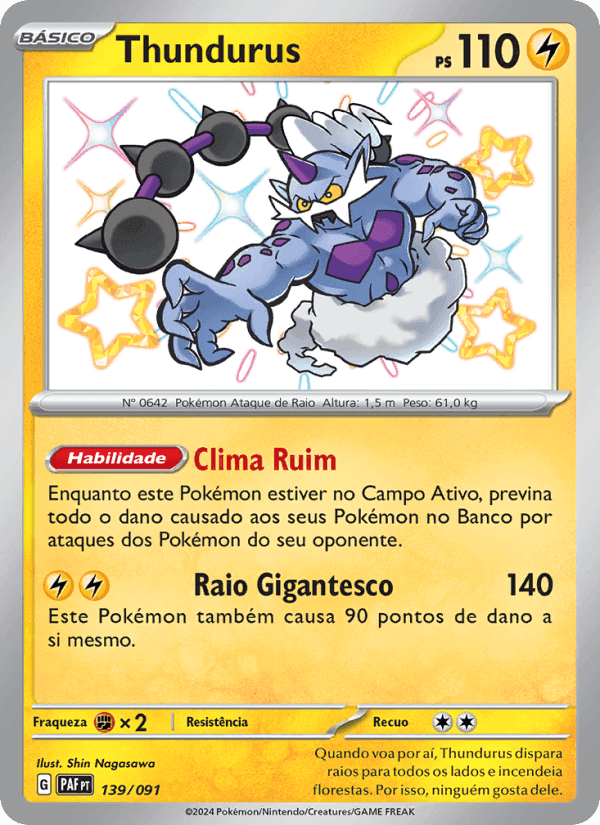 Thundurus, card 139 from Destinos de Paldea