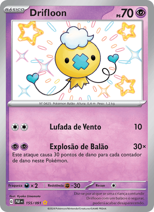 Drifloon, carta 155 de Destinos de Paldea