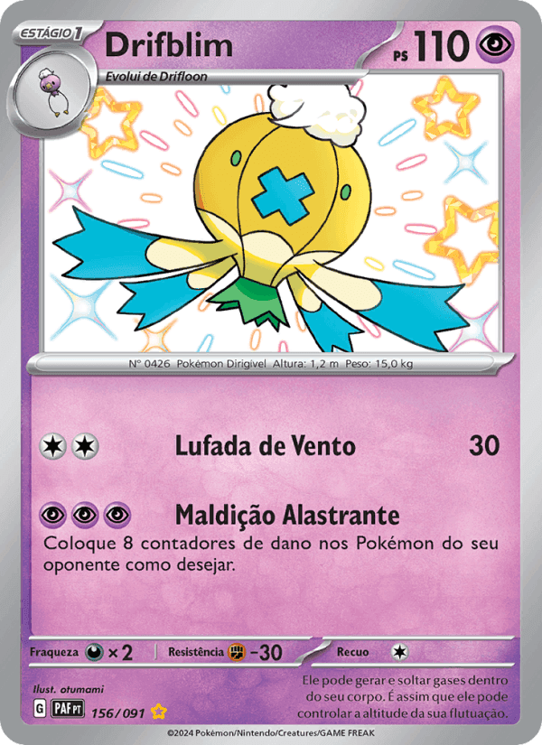 Drifblim, carta 156 de Destinos de Paldea