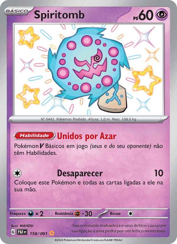 Spiritomb, card 158 from Destinos de Paldea