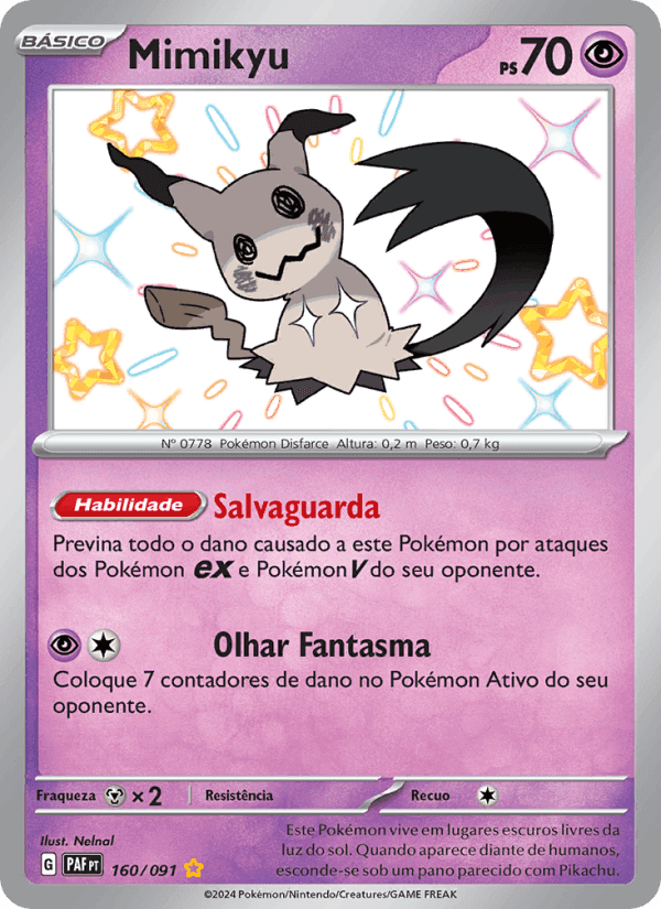 Mimikyu, carta 160 di Destinos de Paldea