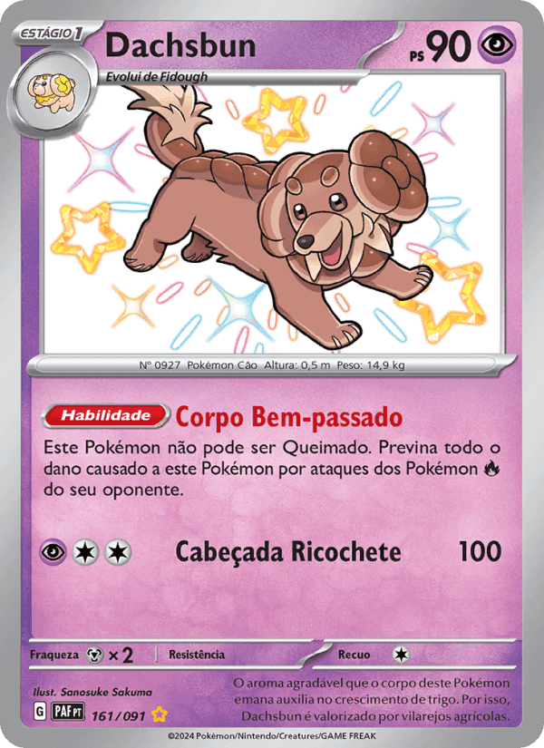 Dachsbun, carta 161 di Destinos de Paldea
