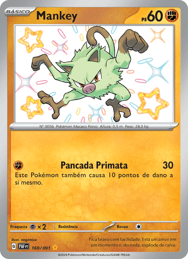 Mankey, card 169 from Destinos de Paldea