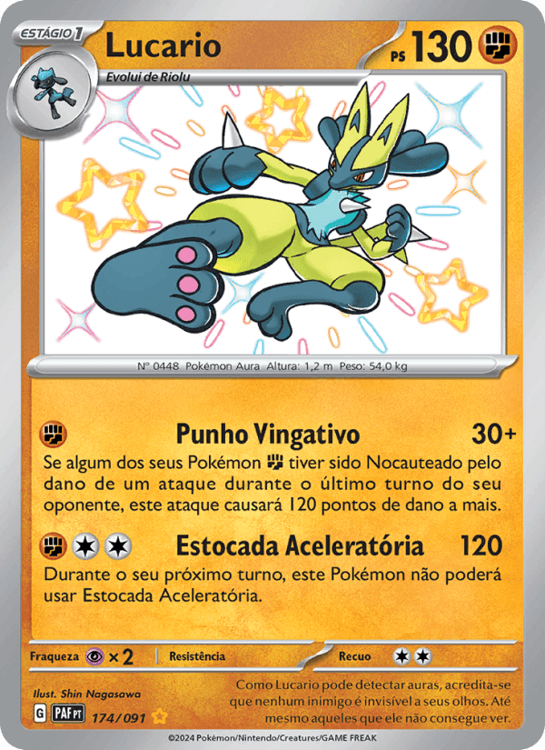Lucario, carta 174 de Destinos de Paldea
