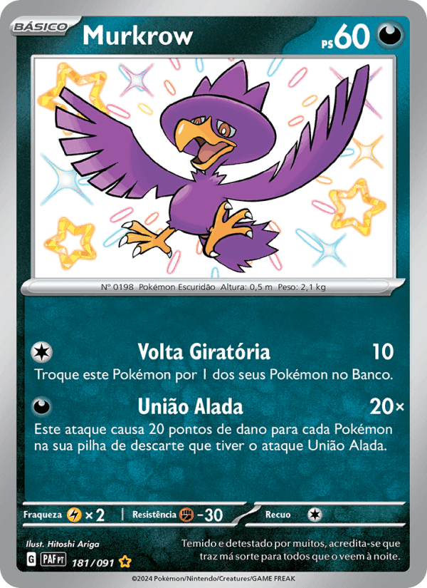 Murkrow, card 181 from Destinos de Paldea