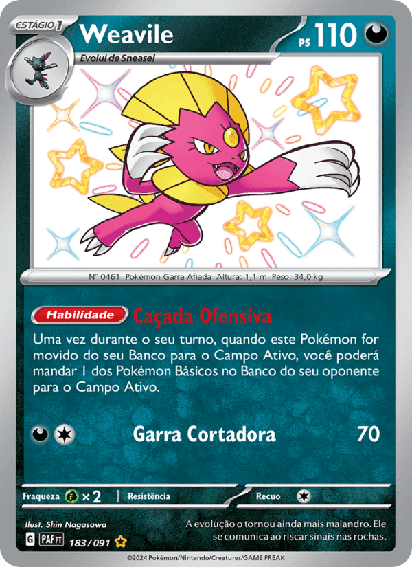 Weavile, card 183 from Destinos de Paldea
