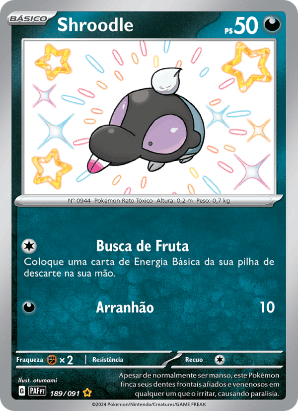Shroodle, card 189 from Destinos de Paldea