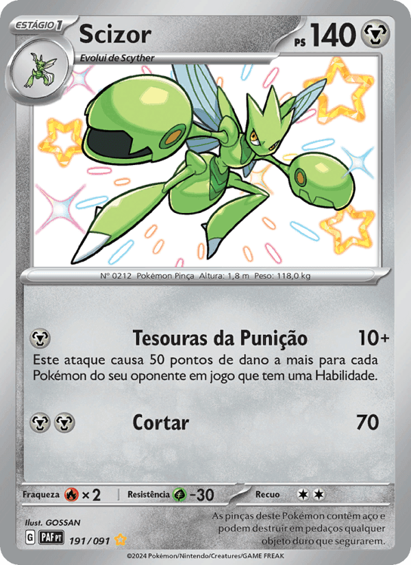 Scizor, card 191 from Destinos de Paldea