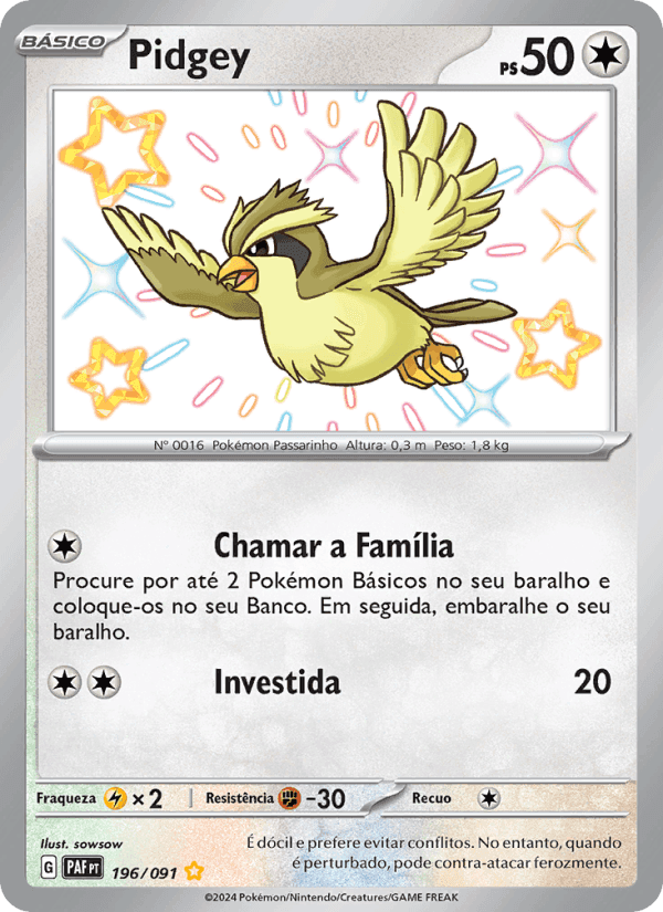 Pidgey, carta 196 di Destinos de Paldea