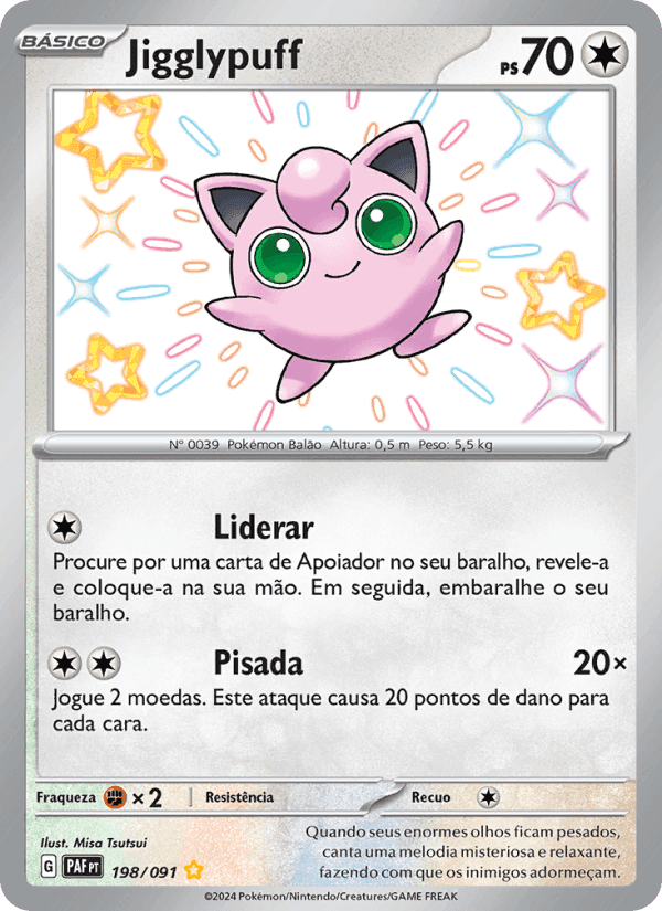 Jigglypuff, card 198 from Destinos de Paldea