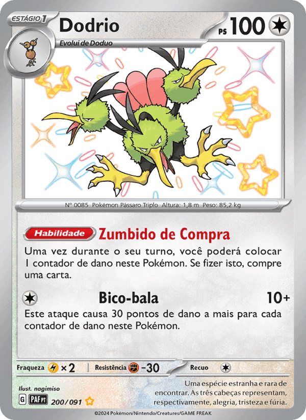 Dodrio, carta 200 de Destinos de Paldea