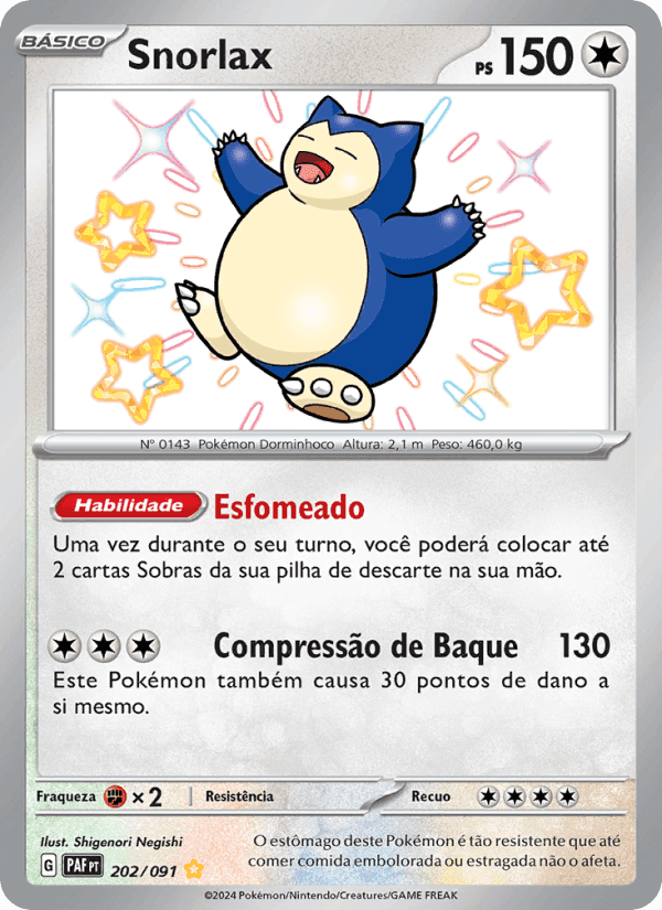 Snorlax, card 202 from Destinos de Paldea