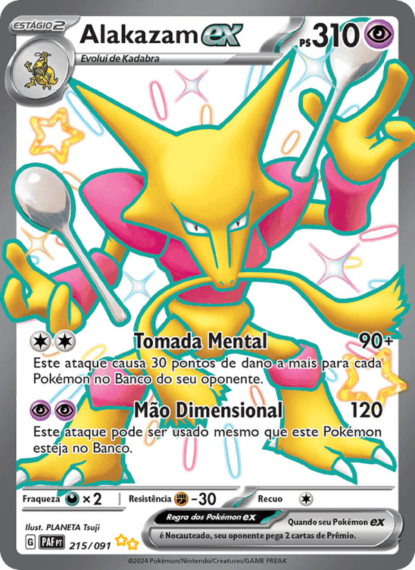Alakazam ex, card 215 from Destinos de Paldea