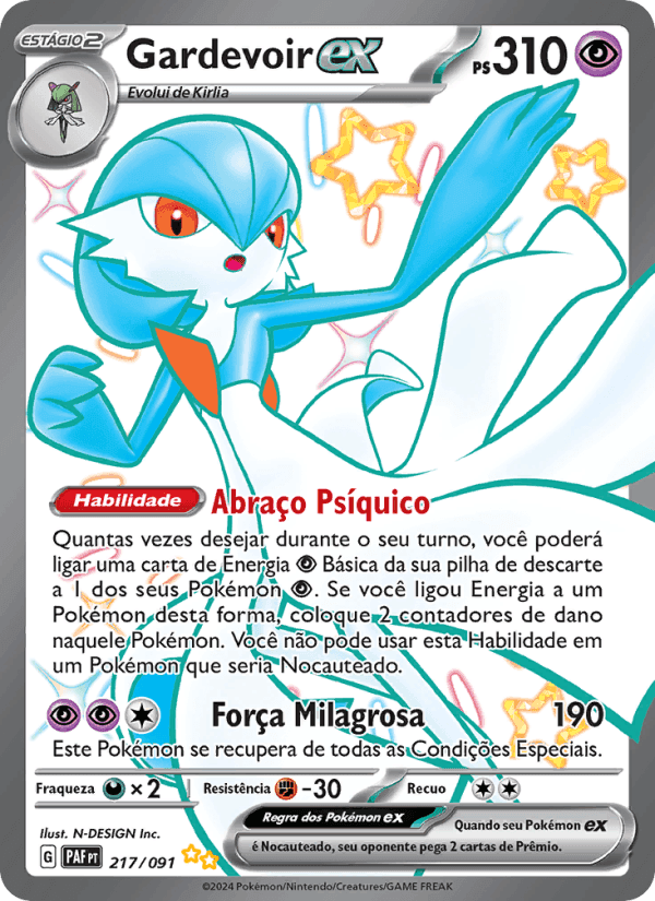 Gardevoir ex, carta 217 de Destinos de Paldea