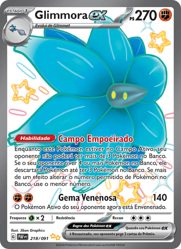 Glimmora ex, carta 218 de Destinos de Paldea