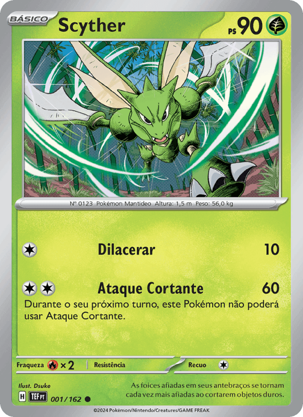 Scyther, card 001 from Forças Temporais
