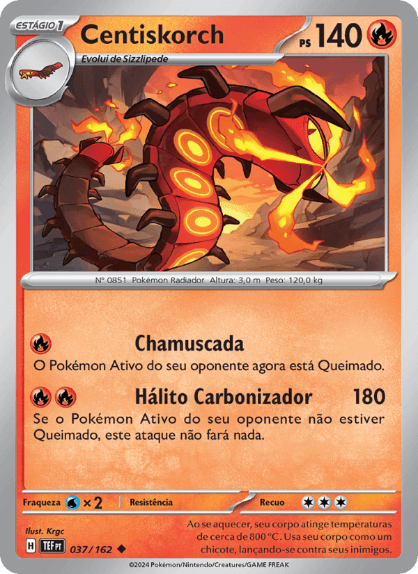 Centiskorch, card 037 from Forças Temporais