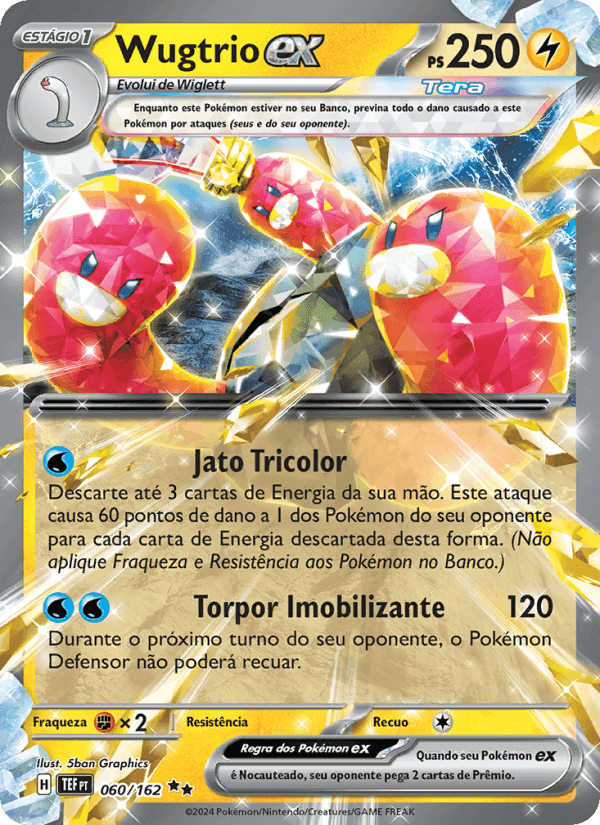 Wugtrio ex, card 060 from Forças Temporais