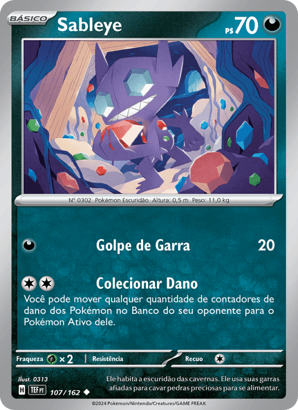 Sableye, card 107 from Forças Temporais