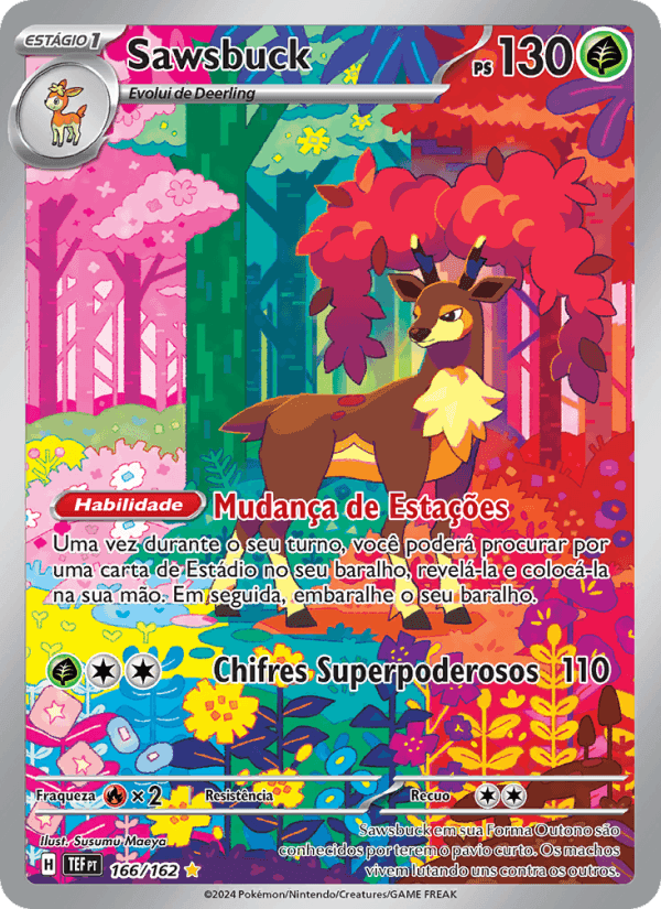 Sawsbuck, card 166 from Forças Temporais