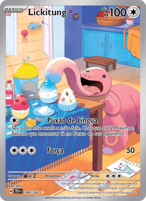 Lickitung, card 180 from Forças Temporais