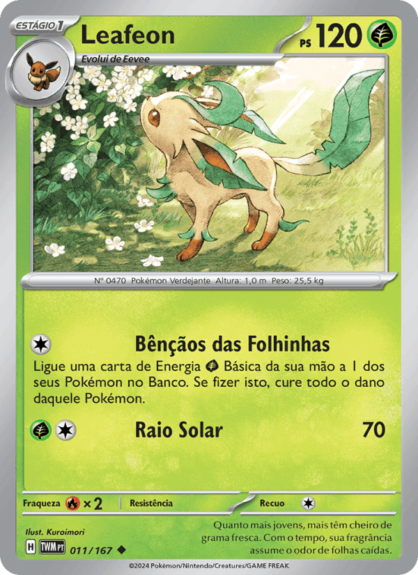 Leafeon, card 011 from Máscaras do Crepúsculo