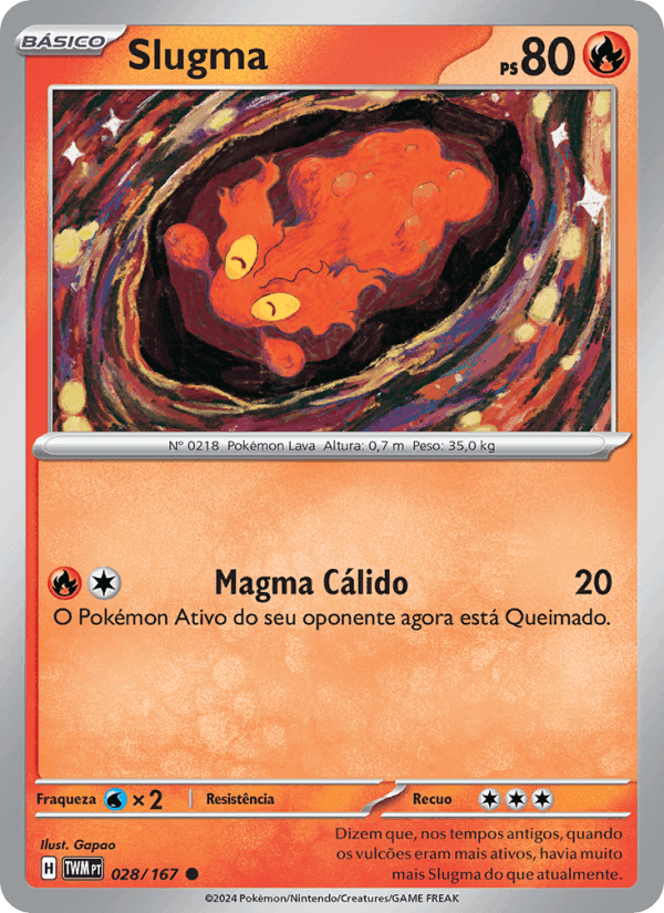 Slugma, carta 028 di Máscaras do Crepúsculo