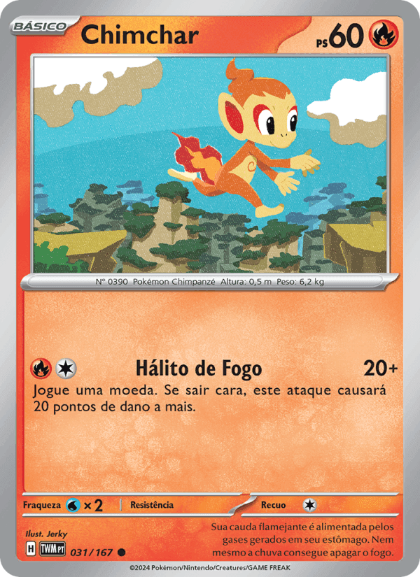 Chimchar, carte 031 de Máscaras do Crepúsculo