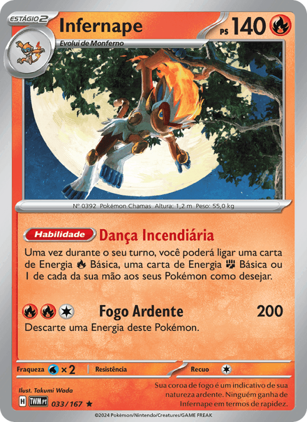 Infernape, carte 033 de Máscaras do Crepúsculo