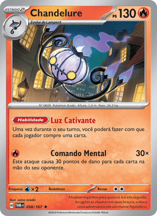 Chandelure, carta 038 de Máscaras do Crepúsculo