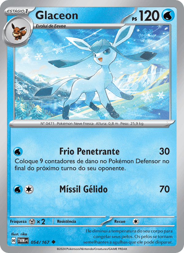 Glaceon, carte 054 de Máscaras do Crepúsculo