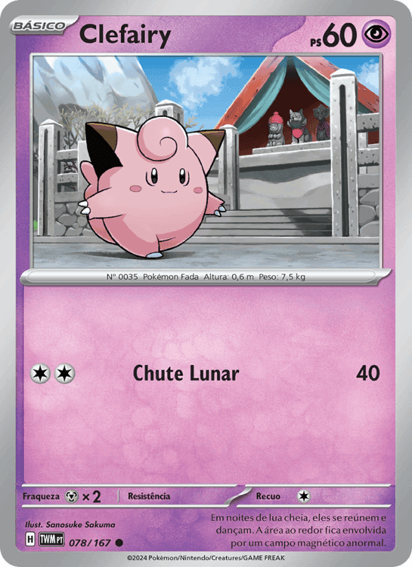 Clefairy, card 078 from Máscaras do Crepúsculo