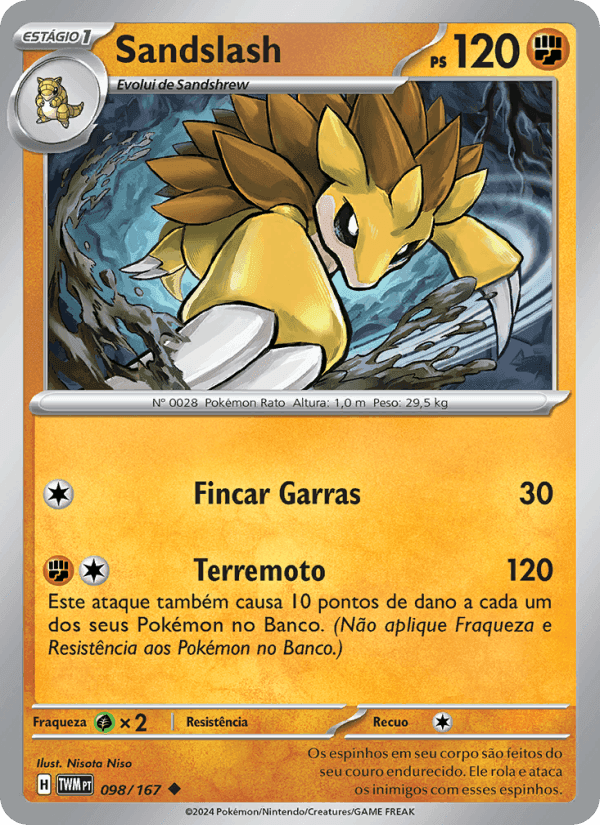 Sandslash, carta 098 de Máscaras do Crepúsculo