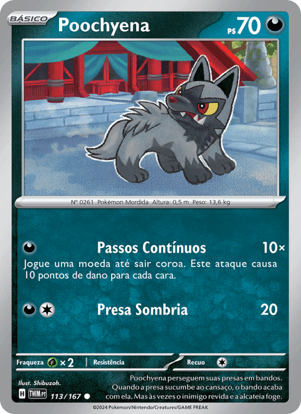Poochyena, card 113 from Máscaras do Crepúsculo