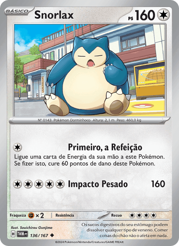 Snorlax, carta 136 de Máscaras do Crepúsculo