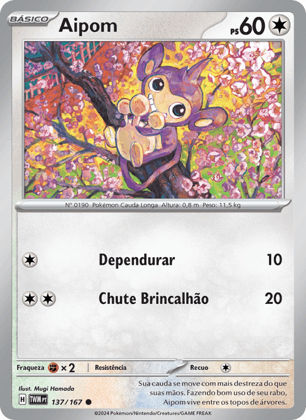 Aipom, carte 137 de Máscaras do Crepúsculo