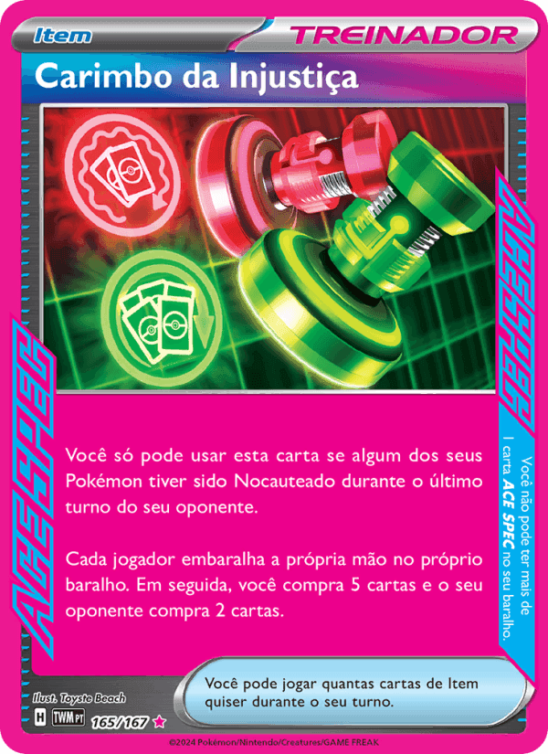 Carimbo da Injustiça, carte 165 de Máscaras do Crepúsculo