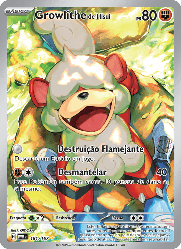Growlithe de Hisui, carta 181 de Máscaras do Crepúsculo