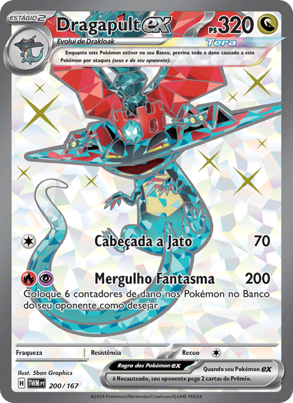 Dragapult ex, carta 200 de Máscaras do Crepúsculo