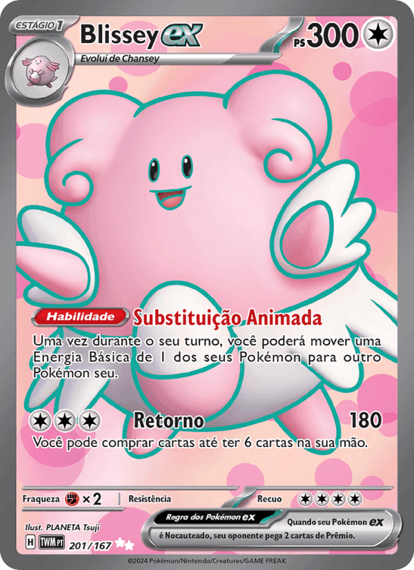 Blissey ex, card 201 from Máscaras do Crepúsculo