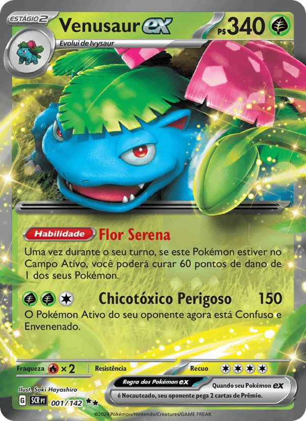 Venusaur ex, carta 001 de Coroa Estelar