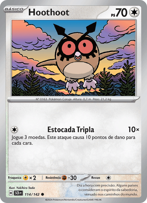 Hoothoot, card 114 from Coroa Estelar