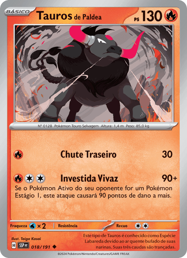 Tauros de Paldea, carte 018 de Fagulhas Impetuosas